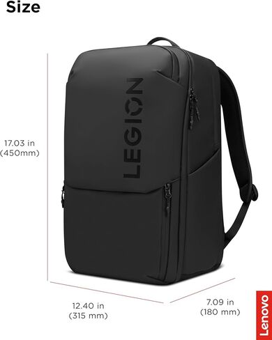 حقيبة ظهر للكمبيوتر المحمول Lenovo Legion Gaming GB800، سعة 21 لتر، تناسب أجهزة الكمبيوتر المحمول مقاس 17 بوصة، مقاومة للماء، ثلاثة أقسام رئيسية و19 جيبًا مخصصًا، أسود in Kuwait