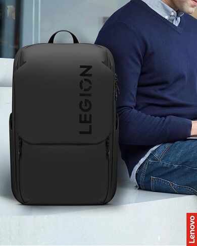 حقيبة ظهر للكمبيوتر المحمول Lenovo Legion Gaming GB800، سعة 21 لتر، تناسب أجهزة الكمبيوتر المحمول مقاس 17 بوصة، مقاومة للماء، ثلاثة أقسام رئيسية و19 جيبًا مخصصًا، أسود in Kuwait