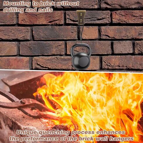 12Pcs Brick Clips, Heavy Metal Wall Hangers for 2-1/4 to 2-3/8 Inch Bricks, for Hanging Outdoors Picture Hangers Brick Wall Indoors in Saudi Arabia
