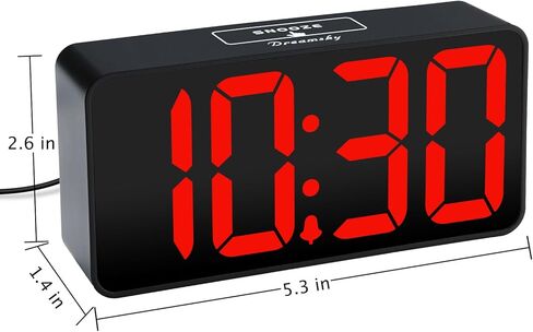 DreamSky Small Digital Alarm Clocks for Bedrooms - Loud Alarm Clock for Heavy Sleepers Adults, RGB Electric Desk Clock for Kids Bedside Nightstand, Large Numbers, Dimmer, Adjustable Volume, USB Port in Saudi Arabia