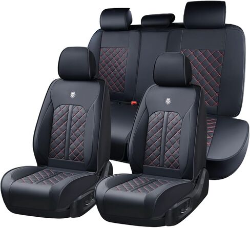 2003-2022 Car Seat Cover for Honda Accord, Red Car Seat Covers, Waterproof Leather, 5 Seats Full Set, Wear Resistance, Non-Slip, Beautify Interior, Beautify The Interior of Old Cars in Saudi Arabia