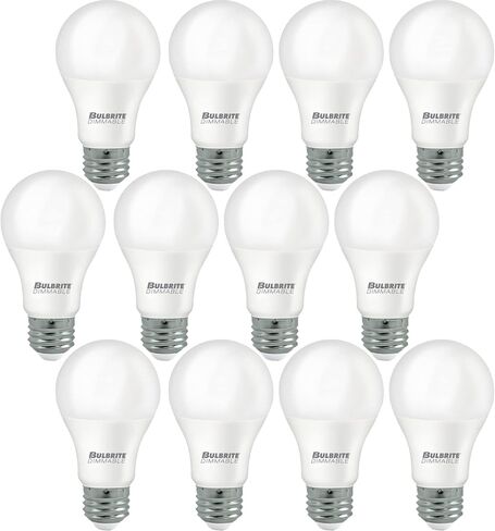 Bulbrite Pack of 12 Item 774235 A19 LED Bulb, 9W, 60W Equiv., Dimmable, 3000K, E26 Base, 120V Soft White Light, A-Type Bulb in Saudi Arabia