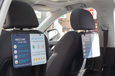 Rideshare Car Sign 2-Pack — Better Customer Relations, Higher Ratings and More Tips with a Large Universal Sign, Accessory for Uber Drivers, for Lyft Drivers, Rideshare Drivers in Kuwait