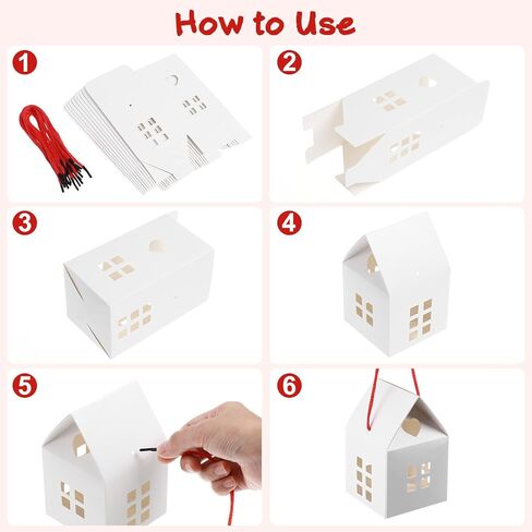 COHEALI Handheld House Biscuit Gift Box - 10 Pack Mini Kraft Paper Candy Boxes for Parties Weddings and Events - Easy to Assemble Treat Boxes with Window in Saudi Arabia