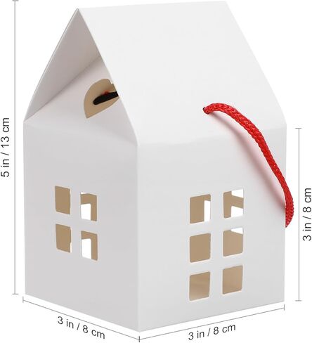 COHEALI Handheld House Biscuit Gift Box - 10 Pack Mini Kraft Paper Candy Boxes for Parties Weddings and Events - Easy to Assemble Treat Boxes with Window in Saudi Arabia