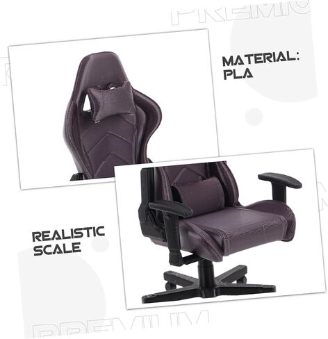 1 12 Scale Miniature Gaming Chair Model Tiny Dollhouse Furniture Office Decor Collector Accessory Realistic Small Computer Chair in Kuwait