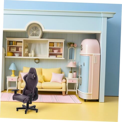 1 12 Scale Miniature Gaming Chair Model Tiny Dollhouse Furniture Office Decor Collector Accessory Realistic Small Computer Chair in Kuwait