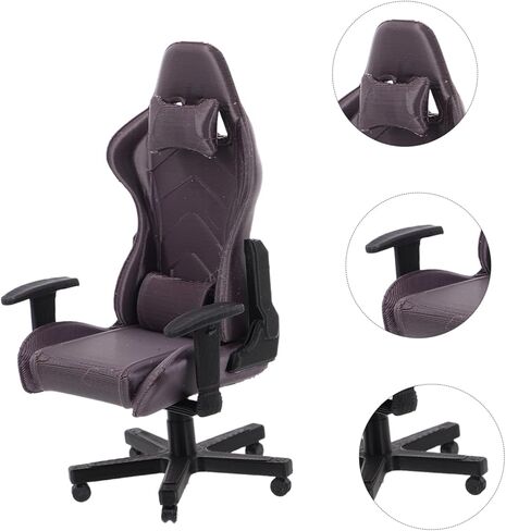 1 12 Scale Miniature Gaming Chair Model Tiny Dollhouse Furniture Office Decor Collector Accessory Realistic Small Computer Chair in Kuwait