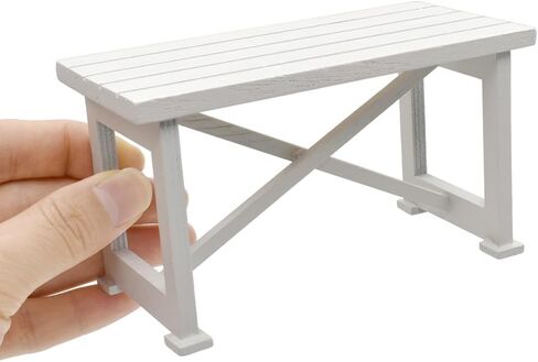 iLAND Dollhouse Furniture of Wooden Table for Doll House Garden Decor, Miniature Dollhouse Accessories Tiny Table Model on 1/12 Scale in Saudi Arabia