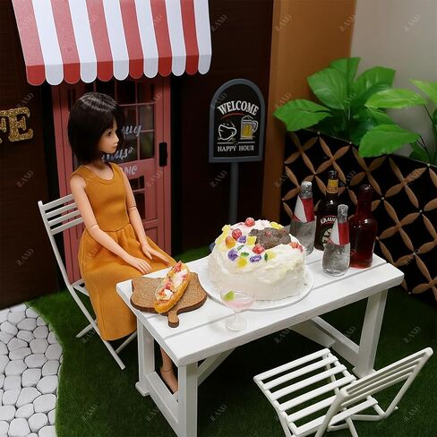 iLAND Dollhouse Furniture of Wooden Table for Doll House Garden Decor, Miniature Dollhouse Accessories Tiny Table Model on 1/12 Scale in Saudi Arabia