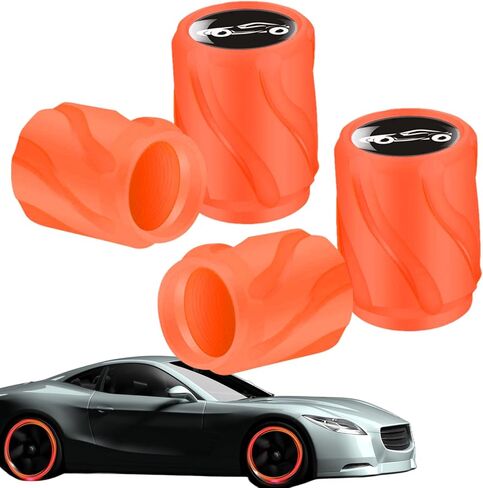 Car Tire Caps Light Up | Air Cap Auto Covers | Glowing Valve Stem Enhance Night Visibility with 4 Pcs Automotive Decor Valve Stem Cover for Car/SUV/Cycle/Trucks in Saudi Arabia