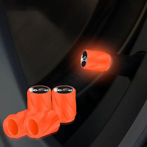 Car Tire Caps Light Up | Air Cap Auto Covers | Glowing Valve Stem Enhance Night Visibility with 4 Pcs Automotive Decor Valve Stem Cover for Car/SUV/Cycle/Trucks in Saudi Arabia