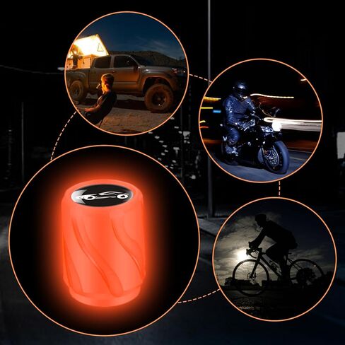 Car Tire Caps Light Up | Air Cap Auto Covers | Glowing Valve Stem Enhance Night Visibility with 4 Pcs Automotive Decor Valve Stem Cover for Car/SUV/Cycle/Trucks in Saudi Arabia
