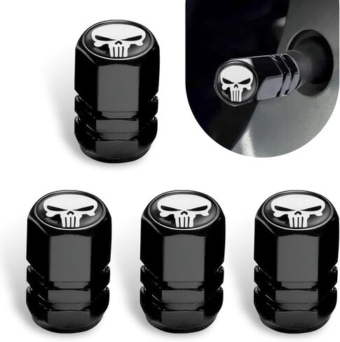 4PCS Skull Valve Stem Caps, Aluminum Alloy Tire Valve Caps, Universal Dustproof Tire Stem Covers, Cool Car Wheels Protection Accessories, for Auto, Sedan, Motorcycles, Bikes (Red) in Saudi Arabia