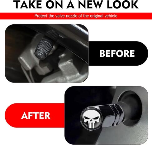4PCS Skull Valve Stem Caps, Aluminum Alloy Tire Valve Caps, Universal Dustproof Tire Stem Covers, Cool Car Wheels Protection Accessories, for Auto, Sedan, Motorcycles, Bikes (Red) in Saudi Arabia
