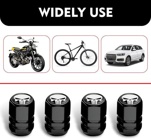 4PCS Skull Valve Stem Caps, Aluminum Alloy Tire Valve Caps, Universal Dustproof Tire Stem Covers, Cool Car Wheels Protection Accessories, for Auto, Sedan, Motorcycles, Bikes (Red) in Saudi Arabia