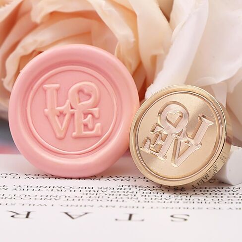 Love Wax Seal Stamp Copper Vintage Detachable Sealing Stamp Brass and A Wood Handle Pattern Stamps Head Letter Invitation Card Wedding Gift Package Holidays in Saudi Arabia