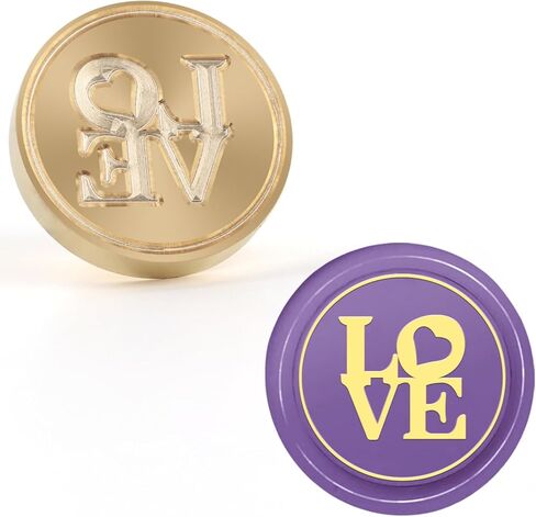 Love Wax Seal Stamp Copper Vintage Detachable Sealing Stamp Brass and A Wood Handle Pattern Stamps Head Letter Invitation Card Wedding Gift Package Holidays in Saudi Arabia