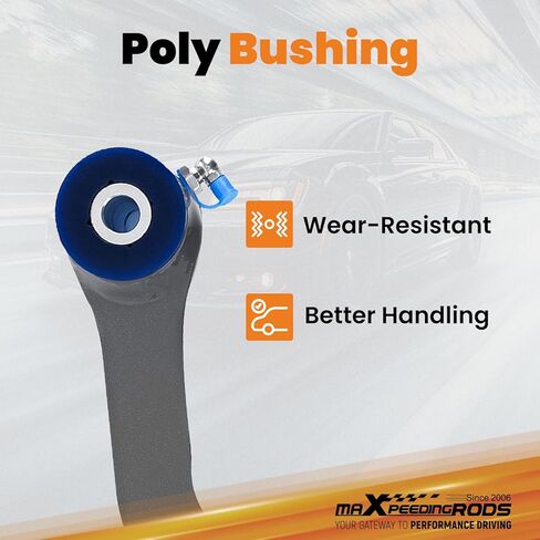 أذرع الحدبة الخلفية maxpeedingrods +/-3° لكرايسلر 300 (LX/LD) 2005-2023، أذرع التحكم العلوية الخلفية القابلة للتعديل مع البطانات البلاستيكية وتركيبات زيرك الشحوم in Saudi Arabia