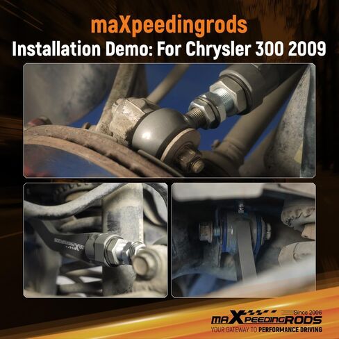 أذرع الحدبة الخلفية maxpeedingrods +/-3° لكرايسلر 300 (LX/LD) 2005-2023، أذرع التحكم العلوية الخلفية القابلة للتعديل مع البطانات البلاستيكية وتركيبات زيرك الشحوم in Saudi Arabia