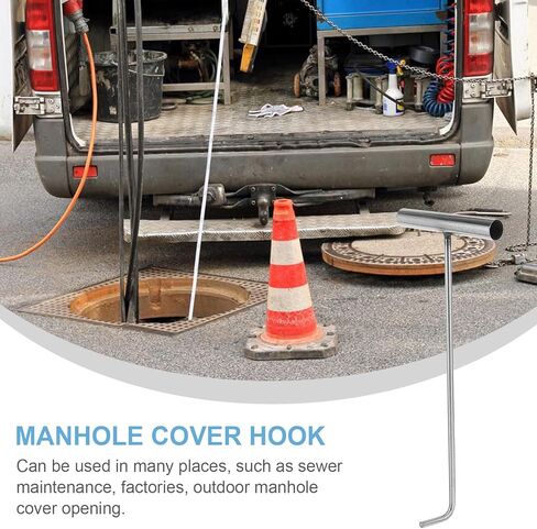 DOITOOL Stainless Steel Manhole Cover Hook T Hook Manhole Tool Manhole Lift Hooks for Trampoline Pull Springs Open Manhole Covers in Kuwait
