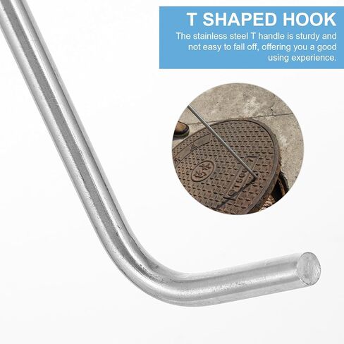 DOITOOL Stainless Steel Manhole Cover Hook T Hook Manhole Tool Manhole Lift Hooks for Trampoline Pull Springs Open Manhole Covers in Kuwait