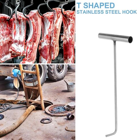 DOITOOL Stainless Steel Manhole Cover Hook T Hook Manhole Tool Manhole Lift Hooks for Trampoline Pull Springs Open Manhole Covers in Kuwait
