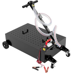 وعاء تصريف الزيت سعة 15 جالونًا مع مضخة كهربائية بقدرة 155 وات - عربة نقل السوائل الفولاذية شديدة التحمل لتجميع الزيوت وسائل التبريد وسوائل ناقل الحركة المستعملة في ورشة المرآب in Kuwait