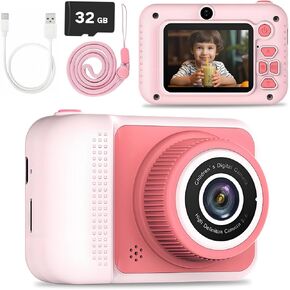 Kids Camera Toys for 3-8 Year Old Girls Boys, 1080P Toddler Camera for Kid with 32GB SD Card, Christmas Birthday Gifts for Children - Pink in Saudi Arabia