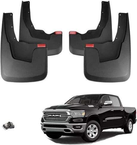 Mud Flaps for 2019 2020 2021 2022 2023 2024 RAM 1500 New Body Style/Non-Classic Model/Only Fits w/Out OEM Fender Flares/Not for TRX Model/No Drill All Weather Mudflaps Splash Guards for Trucks in Saudi Arabia