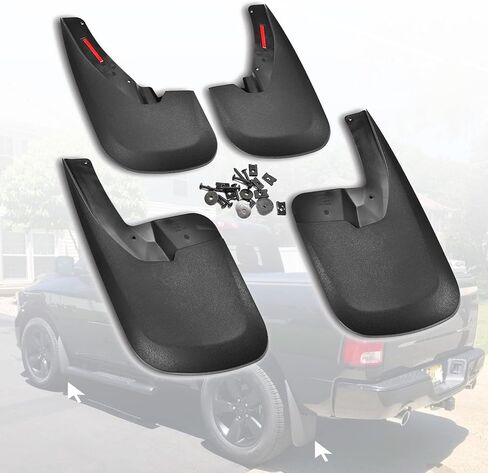 Mud Flaps for 2019 2020 2021 2022 2023 2024 RAM 1500 New Body Style/Non-Classic Model/Only Fits w/Out OEM Fender Flares/Not for TRX Model/No Drill All Weather Mudflaps Splash Guards for Trucks in Saudi Arabia