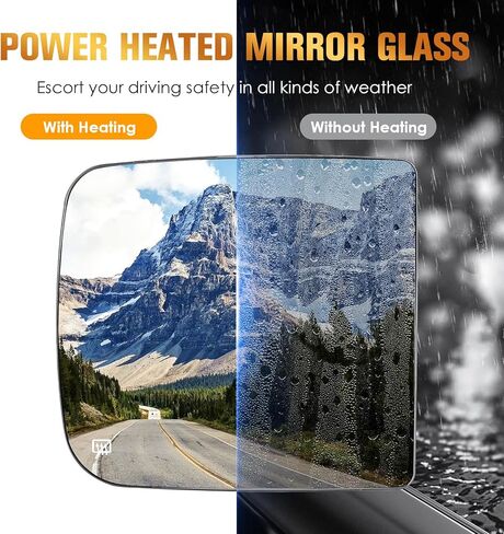 Passenger Right Side Heated Mirror Glass Fits for 2009-2019 Dodge Ram 1500, 2010-19 2500 3500 4500 5500 for 68067726AA Only for Towing Type Mirror in Saudi Arabia