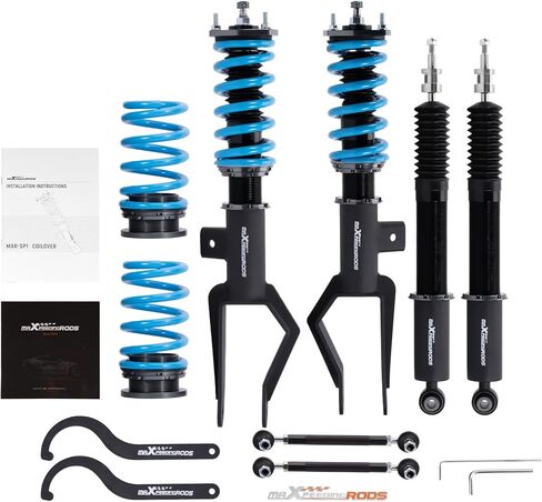 maXpeedingrods Coilovers for Tesla model 3 2017+ AWD, 24 Level Damper Adjustable Coilovers Suspension Kit Strut, Height Adjustable T6 Upgraded Lowering Kits, Blue in Saudi Arabia