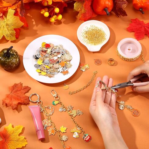 مجموعة ملمع الشفاه VioraWhite Charm Kit، مجموعة صنع سلسلة مفاتيح ملمع الشفاه بما في ذلك سلسلة مفاتيح متنوعة ومشابك سلسلة تمديد (855 قطعة، نمط مختلط) in Saudi Arabia