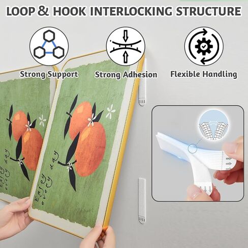 flintronic Large Picture Hanging Strips Heavy Duty, 36 Pairs(72 Strips) Sticky Picture Hangers, Damage Free Adhesive Mounting Strip Without Nails, for Pictures Frames Mirrors Wall Hanger in Saudi Arabia