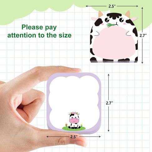 Fancy Land 24 Pads Cute Sticky Notes Cow Milk Pattern Sticky Notes for Teachers Classrooms 720 Sheets Memo Pads Page Markers New Year Holiday Gifts Office School Supplies in Saudi Arabia