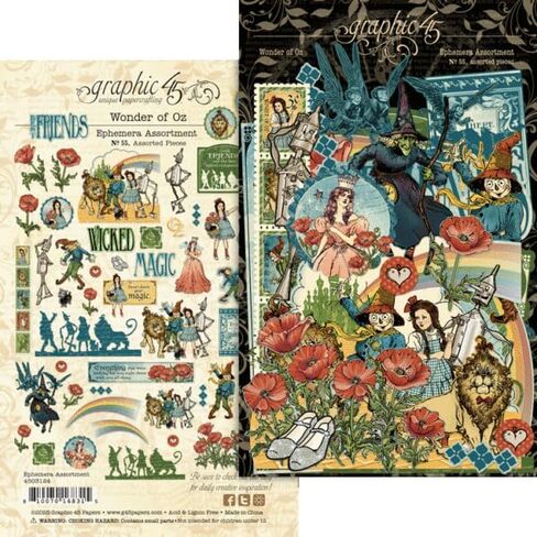 حزمة رسم Spellbinders 45 Wonder of Oz - قالب Oz Silhouette، رسم 45 نقل مطاطي، حزمة مجموعة 8 × 8 (24 ورقة مزدوجة الجوانب)، ملصقات البطاقات وتشكيلة Ephemera in Saudi Arabia