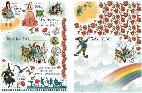 حزمة رسم Spellbinders 45 Wonder of Oz - قالب Oz Silhouette، رسم 45 نقل مطاطي، حزمة مجموعة 8 × 8 (24 ورقة مزدوجة الجوانب)، ملصقات البطاقات وتشكيلة Ephemera in Saudi Arabia