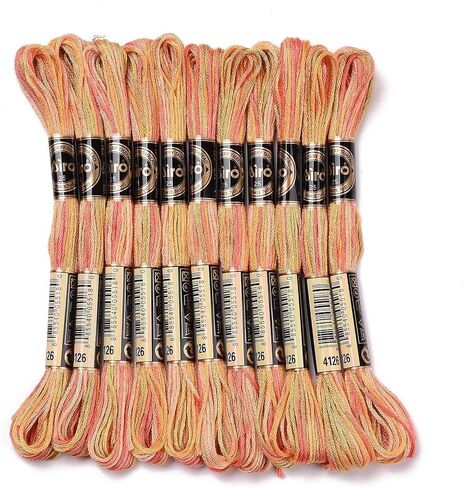 10 Skeins 0.5mm Dark Orange Embroidery Floss 6 Ply Polyester Cross Stitch Threads Friendship Bracelets Floss Crafts Floss 8.75 Yards(8m)/Skein in Saudi Arabia