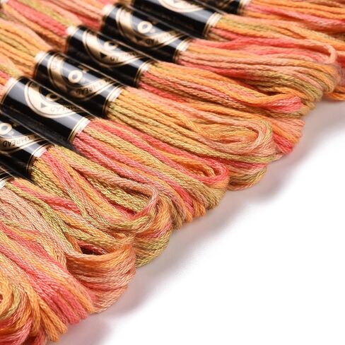 10 Skeins 0.5mm Dark Orange Embroidery Floss 6 Ply Polyester Cross Stitch Threads Friendship Bracelets Floss Crafts Floss 8.75 Yards(8m)/Skein in Saudi Arabia