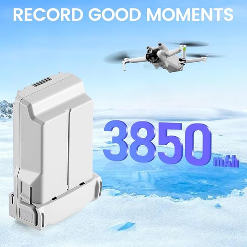 بطارية طيران ذكية من سلسلة Mini 4 Pro/3 قابلة لإعادة الشحن (عبوة من قطعتين) بقدرة 3850 مللي أمبير في الساعة 7.38 فولت لمدة 47-51 دقيقة كحد أقصى للطيران متوافقة مع DJI Mini 4 Pro/3/3 Pro in Kuwait