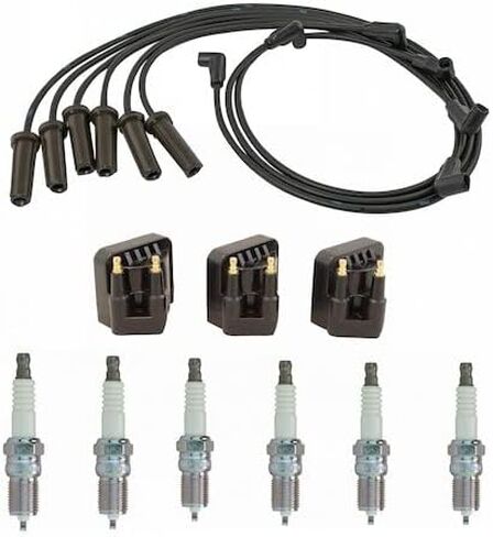 Ignition Coil Spark Plug and Wire Set - 8 Piece - Compatible with 1999-2008 Pontiac Grand Prix V6 3.8L in Saudi Arabia