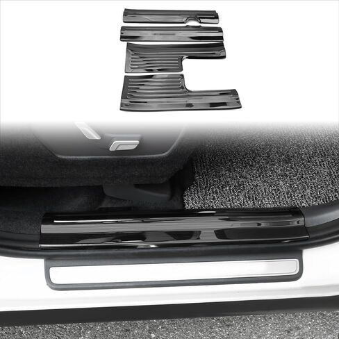 YOUTOOCAR Stainless Steel Door Sill Scuff Plate Covers Compatible with Hyundai Santa Fe 2024-2025 Accessories (Black) in Saudi Arabia