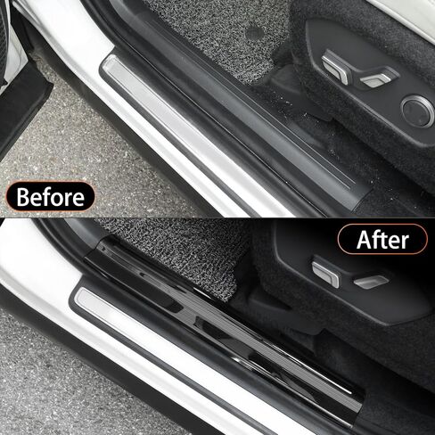 YOUTOOCAR Stainless Steel Door Sill Scuff Plate Covers Compatible with Hyundai Santa Fe 2024-2025 Accessories (Black) in Saudi Arabia