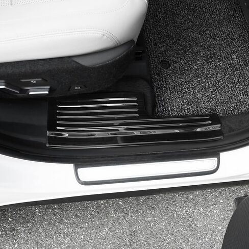 YOUTOOCAR Stainless Steel Door Sill Scuff Plate Covers Compatible with Hyundai Santa Fe 2024-2025 Accessories (Black) in Saudi Arabia