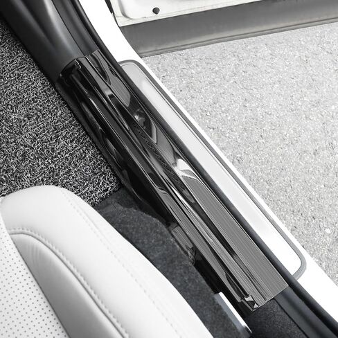 YOUTOOCAR Stainless Steel Door Sill Scuff Plate Covers Compatible with Hyundai Santa Fe 2024-2025 Accessories (Black) in Saudi Arabia