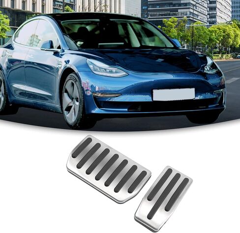 ACROPIX Car Brake Gas Foot Pedal Pads Accelerator Pedal Covers Fit for Tesla S - Pack of 1 Silver Tone in Saudi Arabia