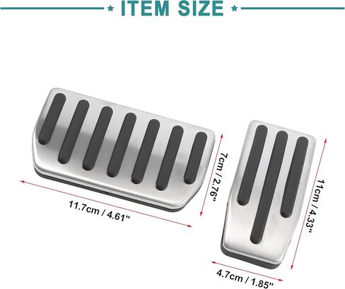 ACROPIX Car Brake Gas Foot Pedal Pads Accelerator Pedal Covers Fit for Tesla S - Pack of 1 Silver Tone in Saudi Arabia