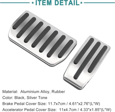 ACROPIX Car Brake Gas Foot Pedal Pads Accelerator Pedal Covers Fit for Tesla S - Pack of 1 Silver Tone in Saudi Arabia