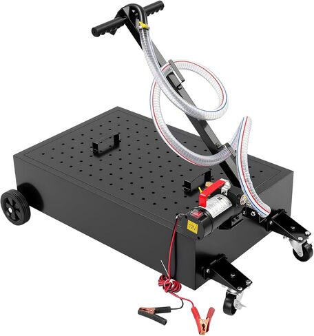 وعاء تصريف الزيت سعة 15 جالونًا مع مضخة كهربائية بقدرة 155 وات - عربة نقل السوائل الفولاذية شديدة التحمل لتجميع الزيوت وسائل التبريد وسوائل ناقل الحركة المستعملة في ورشة المرآب in Kuwait